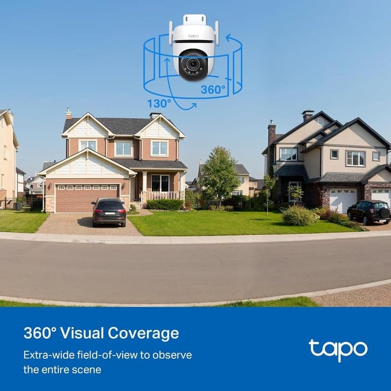 TP-Link Tapo 2K QHD Cámara de Seguridad Wi-Fi Exterior Panorámica/Inclinación, Vista 360°, Seguimiento de Movimiento, Visión Nocturna a Color, Detección Gratuita de Personas/Vehículos/Movimiento, Almacenamiento en la Nube y Tarjeta SD, Grabación 24/7, C520WS… - imagen 3