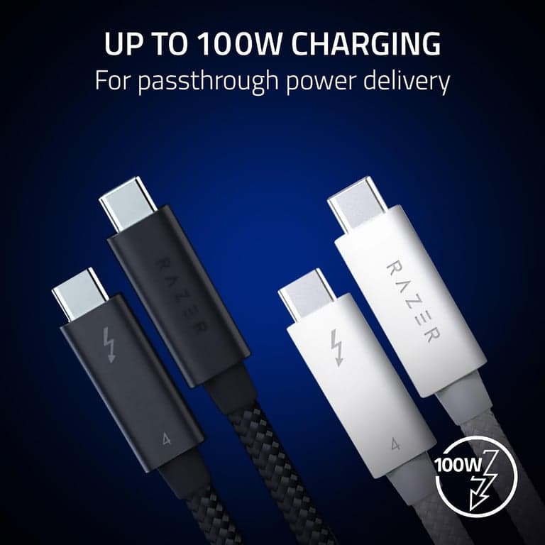 Cable Razer Thunderbolt 4 (2.0m / 6.56ft), USB-C a USB-C, Negro - imagen 3