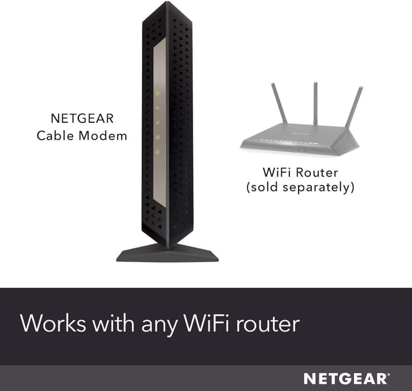 Módem de cable NETGEAR DOCSIS 3.1 (CM1000) Gigabit, compatible con todos los principales proveedores de servicios de Internet, incluidos Xfinity, Spectrum, Cox, para planes de cable de hasta 1 Gbps, negro - vista alternativa