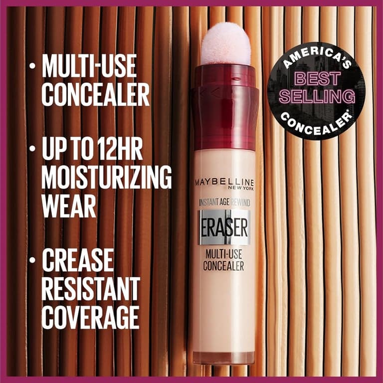 Maybelline Instant Age Rewind Eraser Dark Circles Treatment Multi-Use Concealer, 110, 1 unidad (el empaque puede variar) - imagen 3