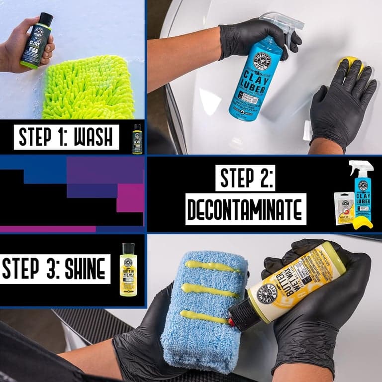 Chemical Guys, Kit combinado de barra de arcilla y Luber para pintura lisa, juego de 6 piezas - vista alternativa