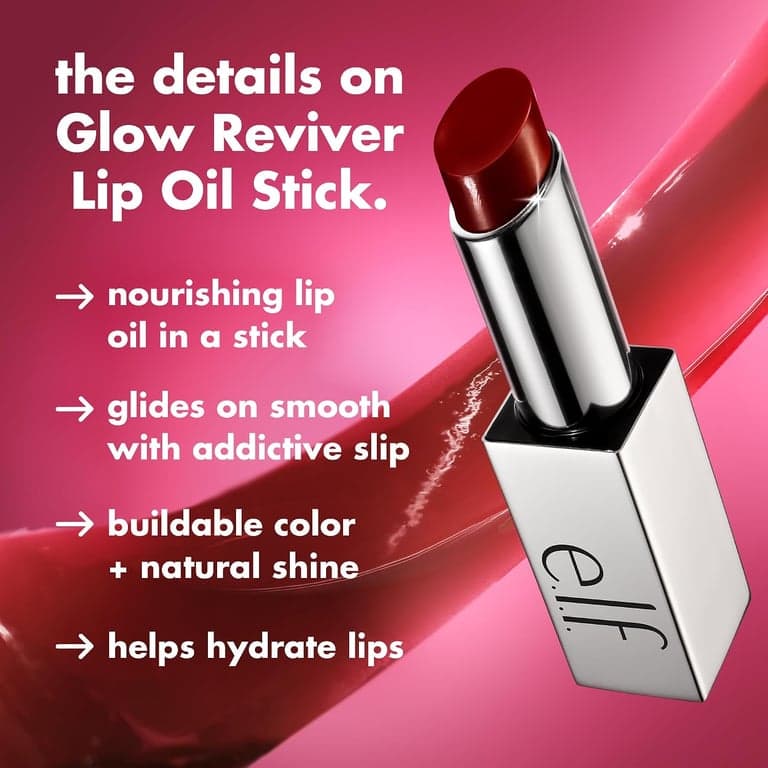 e.l.f. Glow Reviver Lip Oil Stick, Mauve Mentality - imagen 3