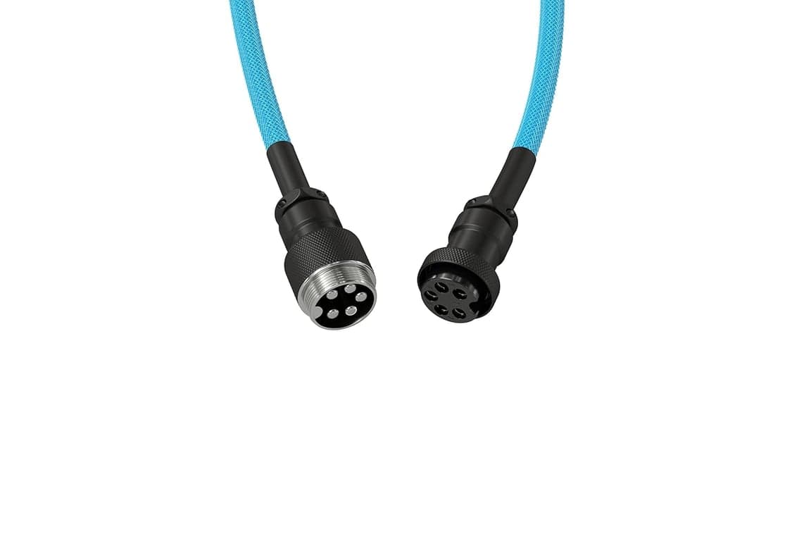 GLORIOUS Coiled Keyboard Cable – USB C en espiral Cables trenzados artesanales para teclado mecánico para juegos en espiral - de teclado personalizado (Forest Green) - vista alternativa