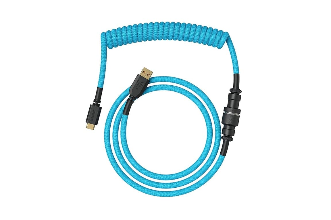 GLORIOUS Coiled Keyboard Cable – USB C en espiral Cables trenzados artesanales para teclado mecánico para juegos en espiral - de teclado personalizado (Forest Green)