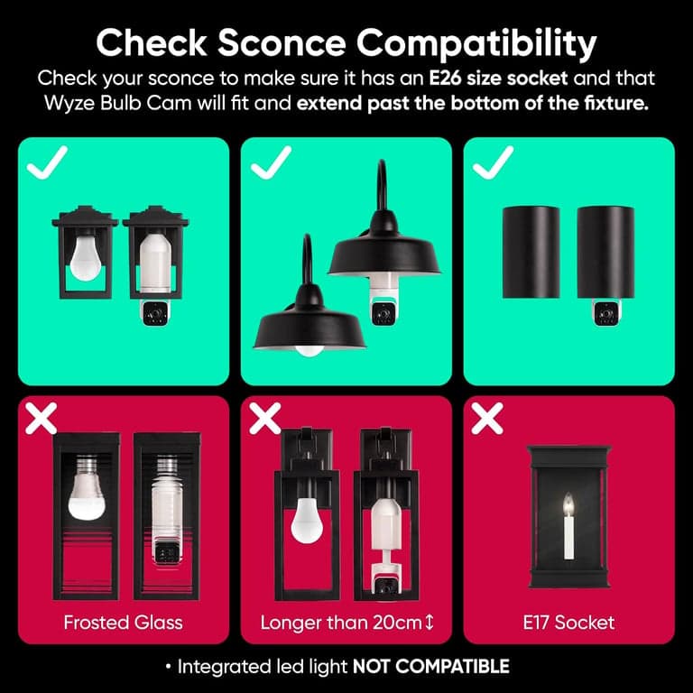 WYZE Bulb Cam - Cámara de seguridad inteligente con bombilla de luz 2K HD con visión nocturna a color, LED regulable de 800 lúmenes, vista amplia de 160°, detección de movimiento y sirena, casquillo E26, Alexa/Google/IFTTT - imagen 4
