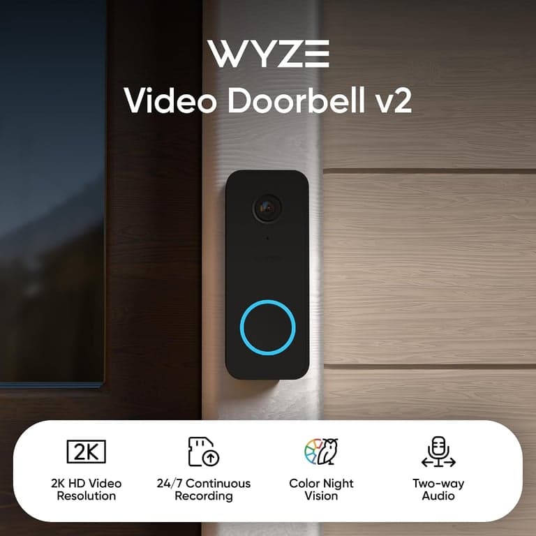 WYZE Wired Doorbell Camera v2 (Requiere cableado de timbre existente), 2K HD - vista alternativa