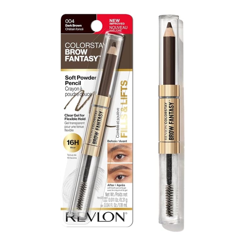 Revlon ColorStay Brow Fantasy Lápiz y Gel, 004 Dark Brown