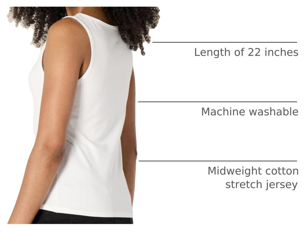 Camiseta sin mangas ajustada para mujer Amazon Essentials - imagen 3
