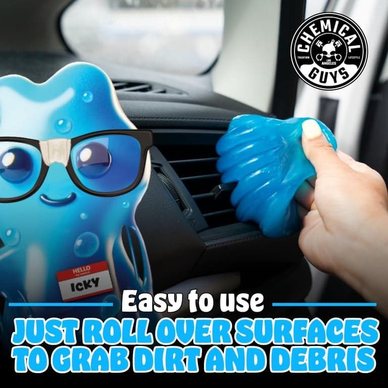Chemical Guys, Kit de limpieza interior de coche de 9 piezas, limpiador, gel, cepillos | Gel de limpieza de coche Sticky Icky, cepillos de detallado y toallas de microfibra, paquete completo de limpieza y refresco interior de coche - imagen 3
