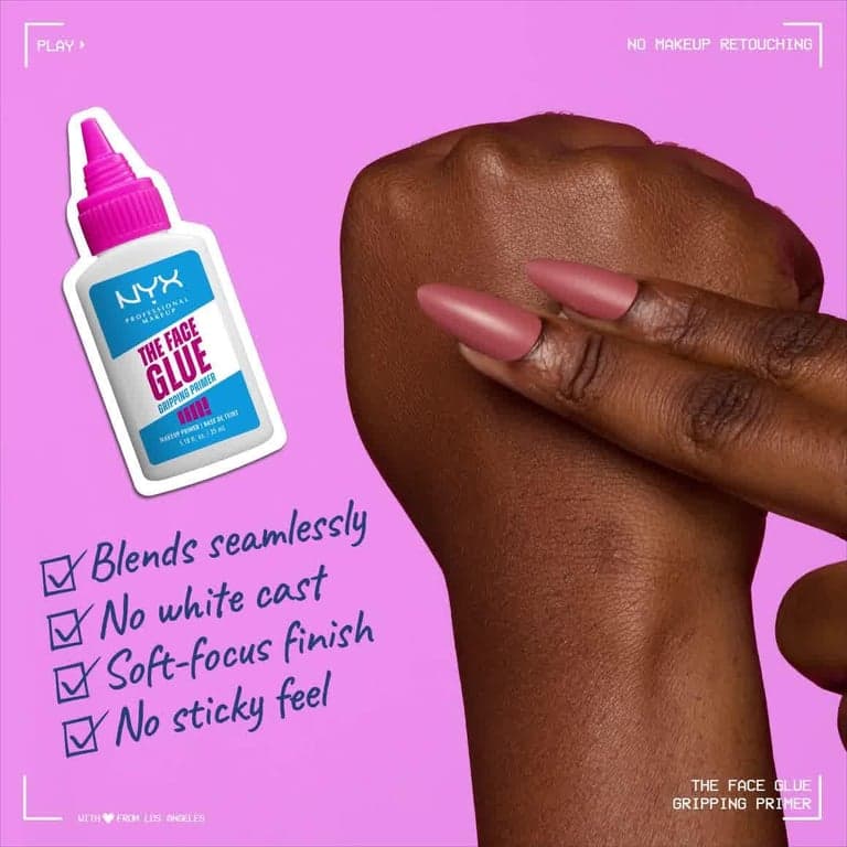 NYX PROFESSIONAL MAKEUP The Face Glue Gripping Primer, Prebase Hidratante para Maquillaje con Hasta 24 Horas de Duración, Vegano y Libre de Crueldad Animal - imagen 2