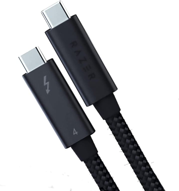 Cable Razer Thunderbolt 4 - 4 (hasta 40 Gigabits por segundo, hasta resoluciones 8K, hasta 100W de carga, compatibilidad máxima) Negro | 2M