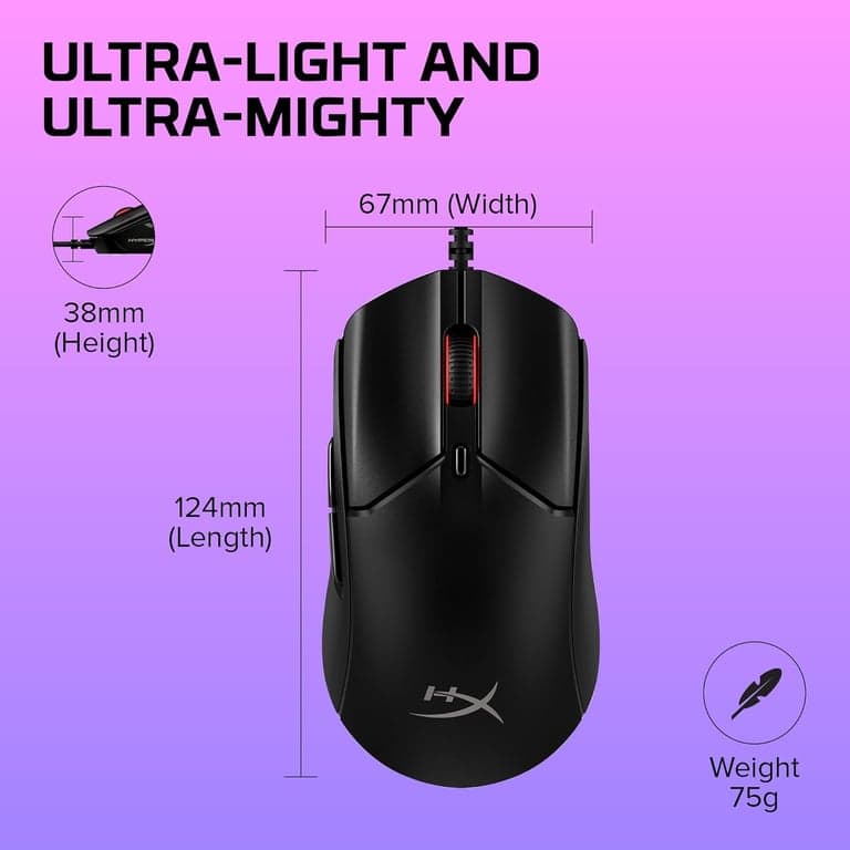 HyperX Pulsefire Haste 2 – Mouse inalámbrico para juegos – Ultraligero, 61g, 100 horas de duración de batería, conectividad inalámbrica dual, sensor de precisión – Blanco - imagen 5