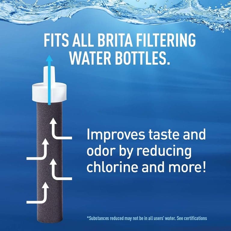 Botella de agua filtrada aislada Brita con popote (32 onzas) y repuestos de filtro de agua (paquete de 6) - imagen 6