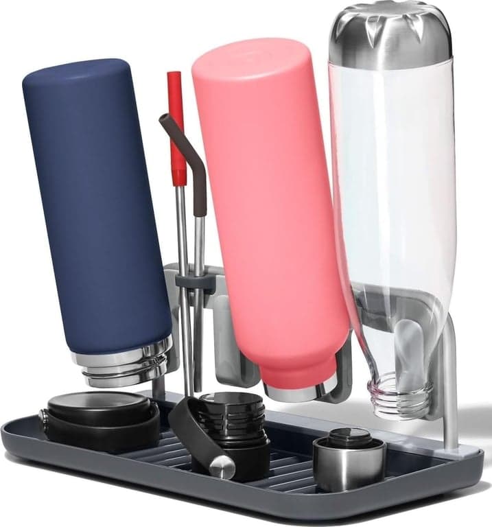 OXO Good Grips Escurridor de botellas con marco de aluminio