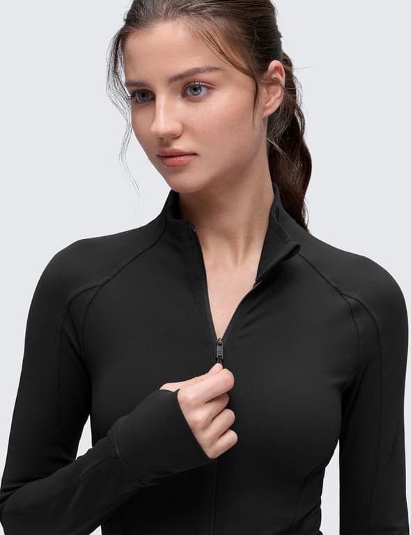 CRZ YOGA Butterluxe Jackets a la Cadera | Extremadamente Suave, Atlética, Ajuste Delgado, Cierre Completo, Bolsillos Laterales, Agujeros para Pulgares, para Mujer - imagen 2