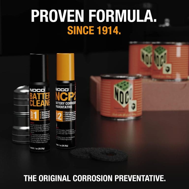 NOCO NCP2 M401 Kit de limpieza de terminales de batería con aerosol preventivo de corrosión de batería, aerosol limpiador de batería, cepillo de limpieza de terminales de batería y arandelas anticorrosión - imagen 5