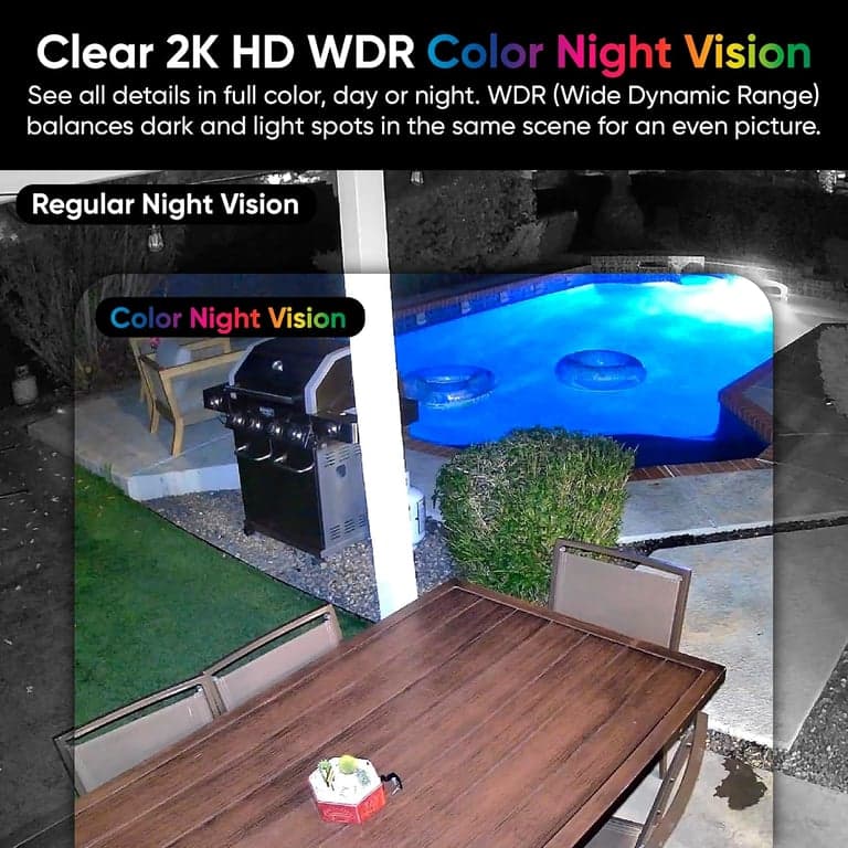 WYZE Duo Cam Pan Cámara de seguridad inteligente para interiores/exteriores IP65 2K 360° Panorámica/Inclinación con visión nocturna a color, compatible con Alexa y Google Assistant, blanca - imagen 5