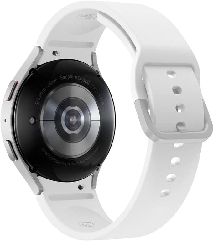SAMSUNG Galaxy Watch 5 44mm Smartwatch Bluetooth con Rastreador de Cuerpo, Salud, Fitness y Sueño, Cristal de Zafiro, Seguimiento GPS Mejorado, Versión de EE. UU., Bisel Plateado con Correa Blanca (Renovado) - imagen 3