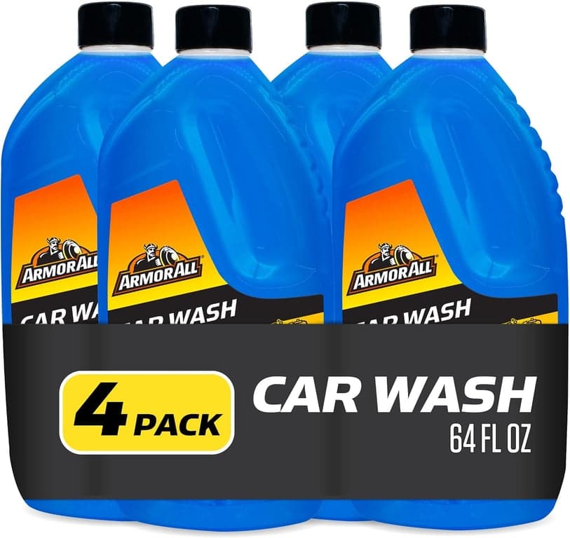 Concentrado de jabón para lavado de autos Armor All, lavado a mano o con cañón, 64 oz líquidas, 4 unidades