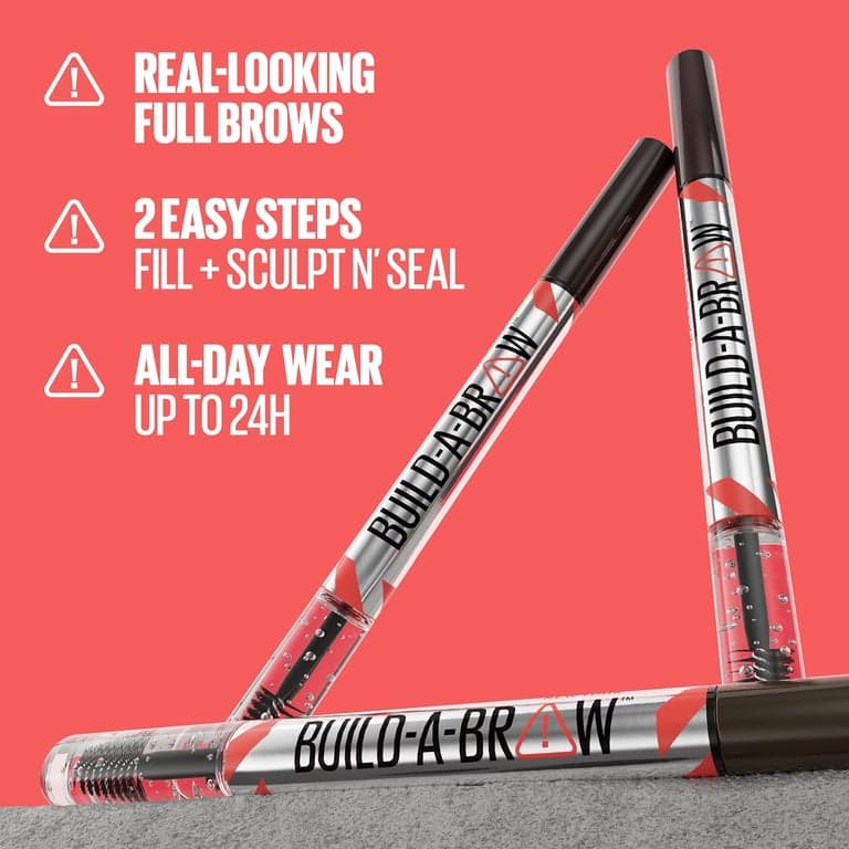 Maybelline Build-A-Brow Lápiz de Cejas 2 en 1 y Gel Sellador de Cejas, Maquillaje de para de Aspecto Real y Más Voluminosas, Marrón Suave, 1 Unidad - imagen 3