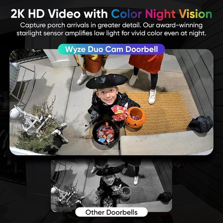 WYZE Video Doorbell Wireless Duo Cam Camera con timbre Wi-Fi, 2K HD - imagen 4