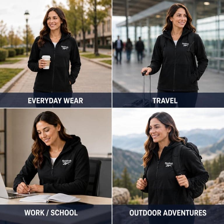 Reebok Womens Fleece Jacket Lightweight Zip-Up Hooded Winter Coat for Women | Super-Soft Plush Lining Feels Great Against Skin, Versatile for Errands or Outdoor Wear, Easy Layer Into Winter - imagen 2