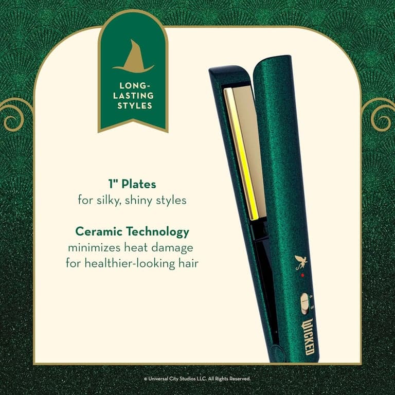 Plancha para el cabello Wicked Elphaba de Conair, alisador de cabello de 1 pulgada - vista alternativa