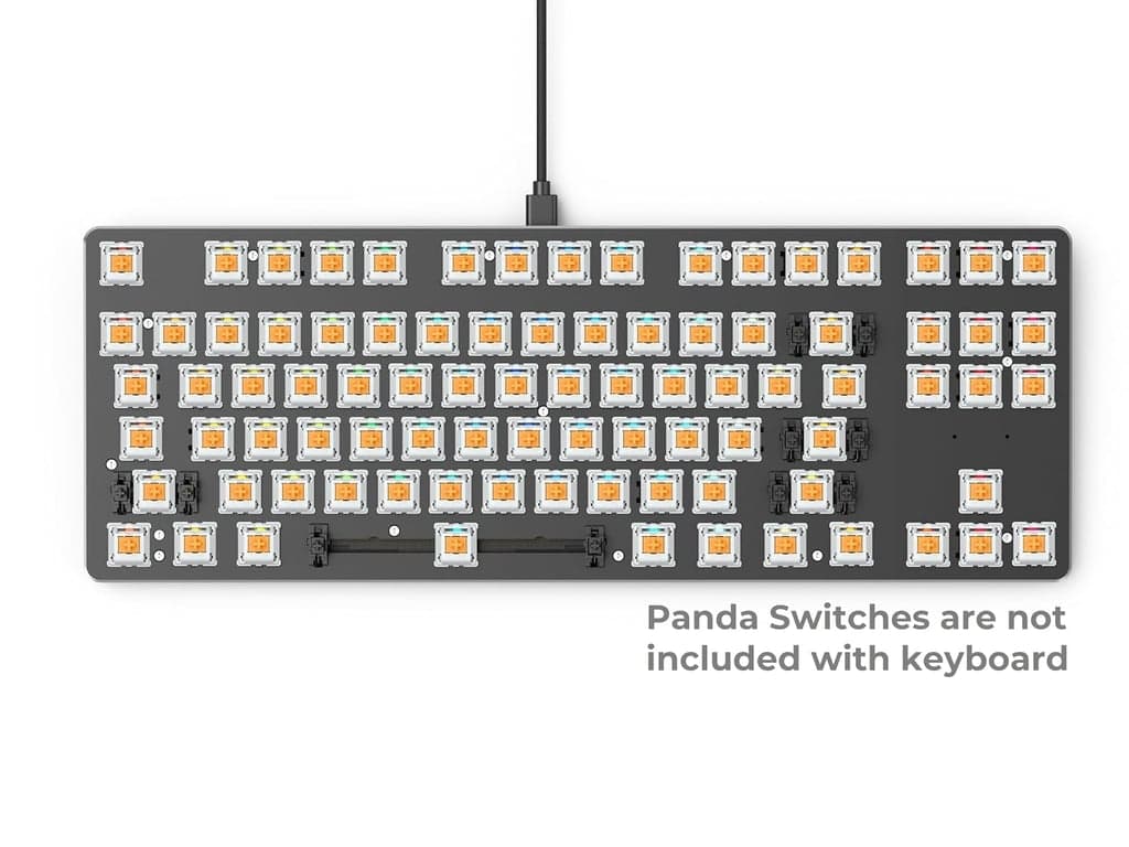 Teclado Glorious Custom Gaming - GMMK 85% TKL Barebone - Kit de teclado mecánico con cable USB C - Switches y keycaps RGB intercambiables en caliente - Placa superior de metal negro - imagen 4