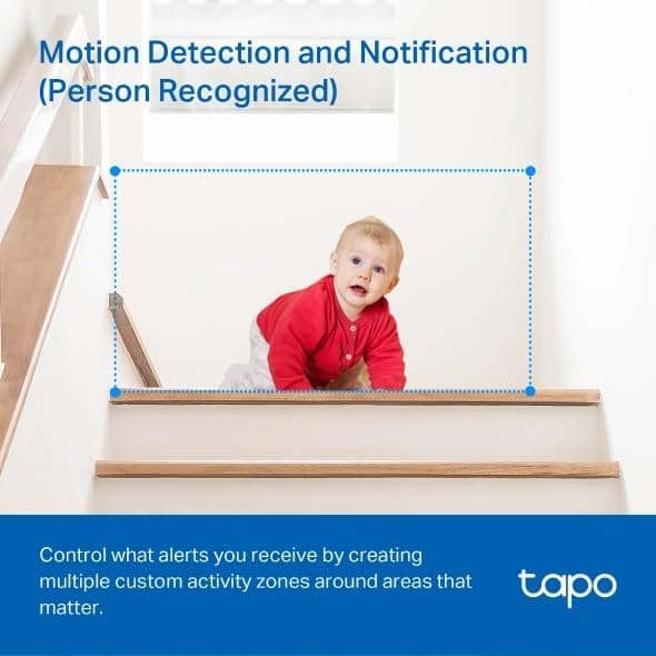 Cámara de seguridad Tapo 2K con movimiento horizontal/vertical para monitor de bebé, cámara para perros con detección de movimiento, sirena de audio bidireccional, visión nocturna, almacenamiento en la nube y tarjeta SD, funciona con Alexa y Google Assistant, paquete de 2 (Tapo C210P2) - imagen 6