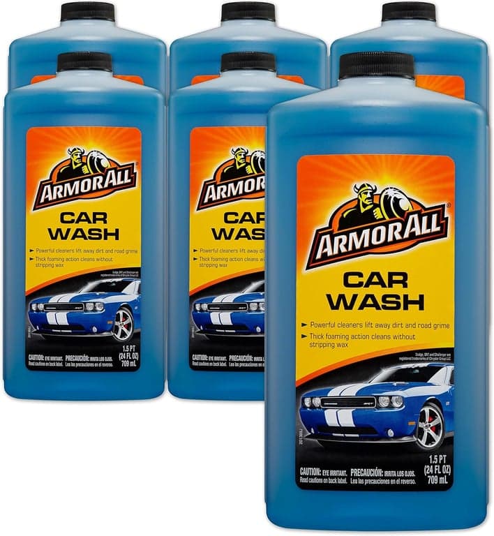 Jabón para lavado de autos Armor All de All, suministros para lavado de autos espumoso, 24 oz líquidas cada uno, paquete de 6