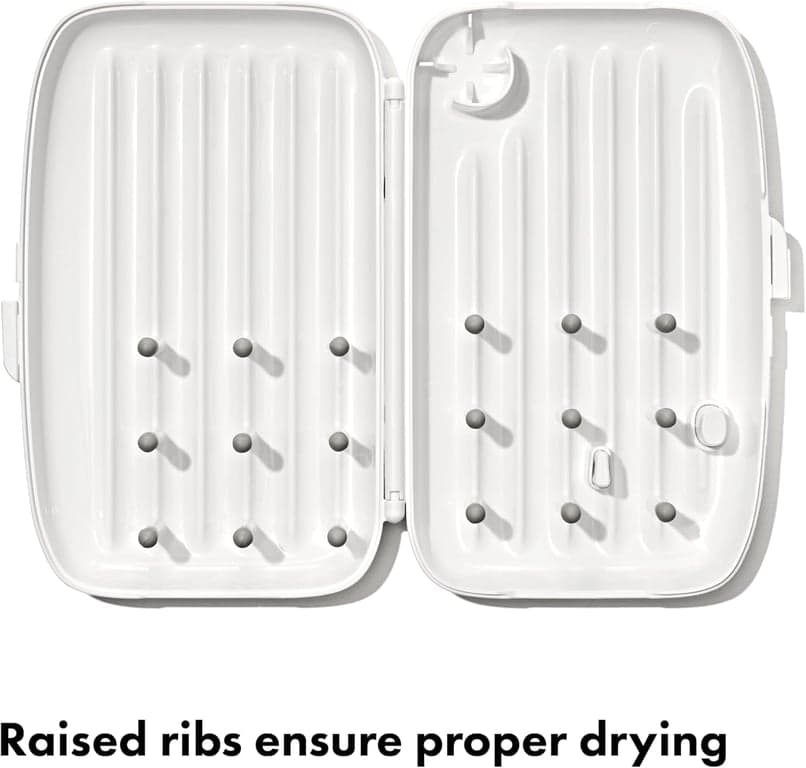 OXO Tot Escurridor de Biberones y Cepillo para Tamaño Viaje, Portátil, Gris - imagen 5