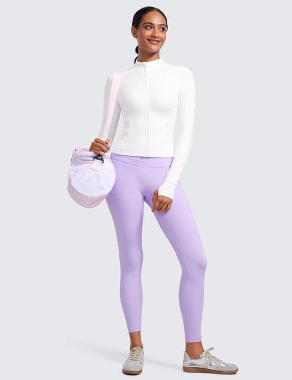 CRZ YOGA Butterluxe Jackets a la Cintura | Extremadamente Suave, Atlética, Ajuste Delgado, Cierre Completo, Bolsillos Laterales, Agujeros para Pulgares, para Mujer - imagen 3