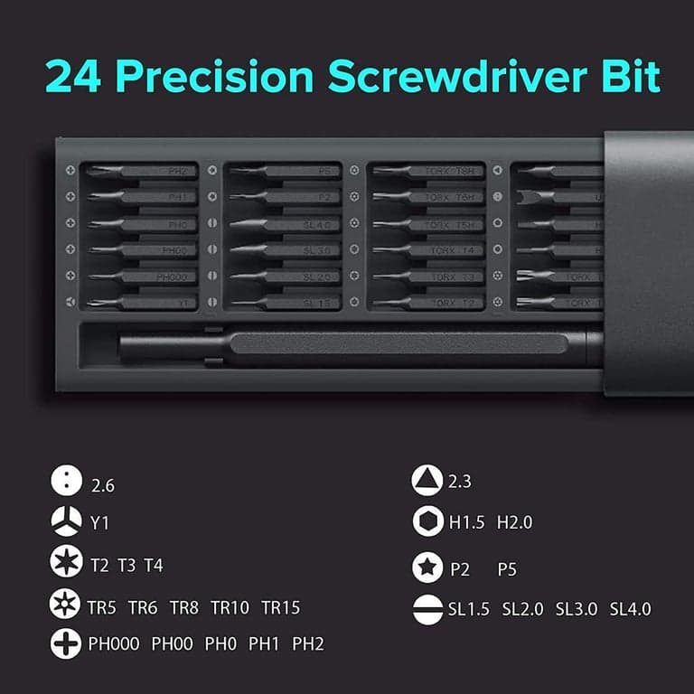 Juego de destornilladores de precisión Xiaomi Mi, juego de 24 puntas magnéticas, juego de herramientas de destornillador de bolsillo, kit de mini destornilladores, kit de herramientas de reparación para electrónica - vista alternativa