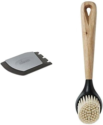Juego de raspador de sartén Lodge Deluxe y cepillo de fregar