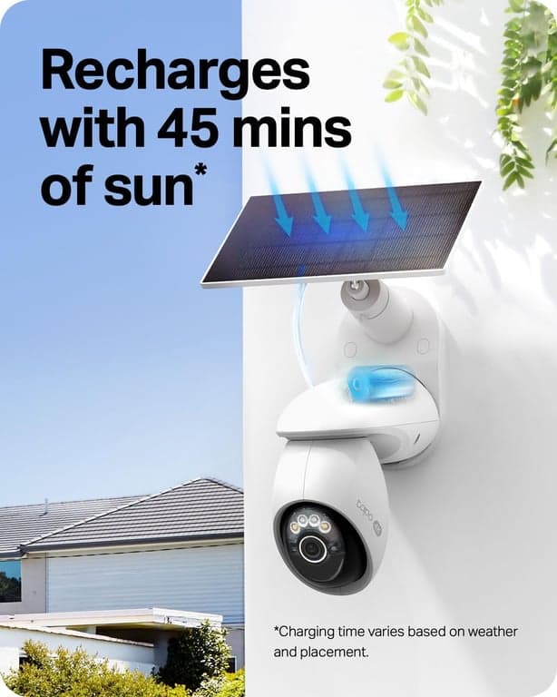 Tapo 4K Cámara de Seguridad Inalámbrica Exterior Panorámica/Inclinación, Carga Solar, C660 KIT - imagen 2