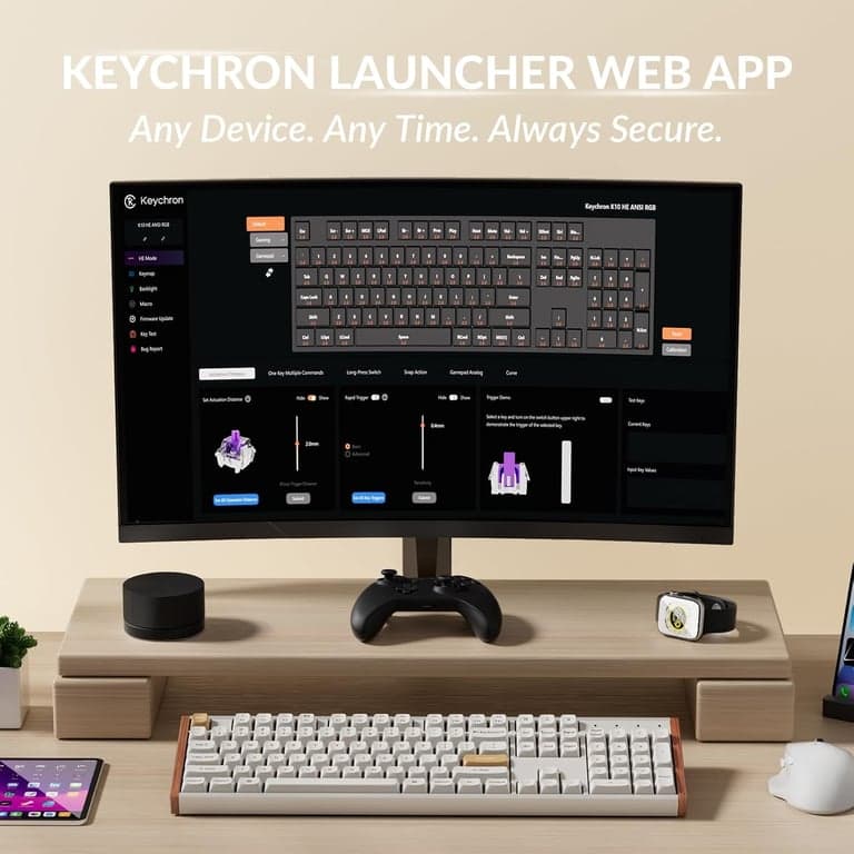 Teclado inalámbrico Keychron K10 HE de tamaño completo con efecto Hall, Rapid Trigger - vista alternativa