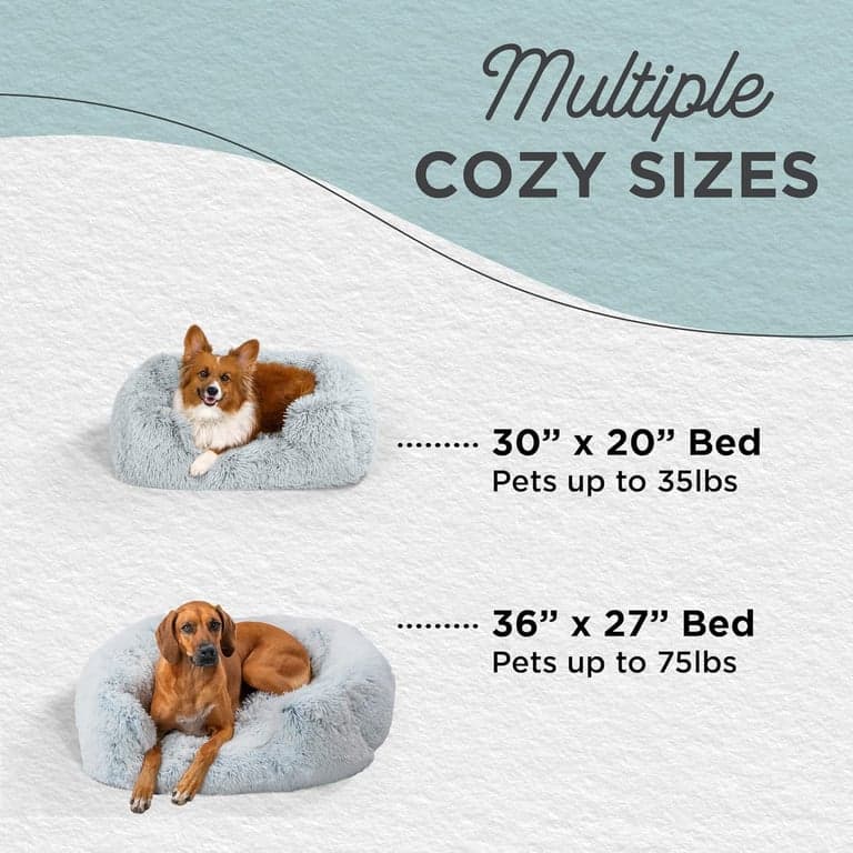 Cama para Perro Best Friends by Sheri Lounge, Pelo Sintético Shag, Frost, Grande 36" x 27" - imagen 4