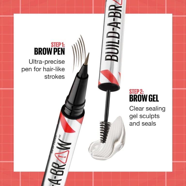 Maybelline Build-A-Brow Lápiz de Cejas 2 en 1 y Gel Sellador de Cejas, Maquillaje de para de Aspecto Real y Más Voluminosas, Marrón Suave, 1 Unidad - imagen 2