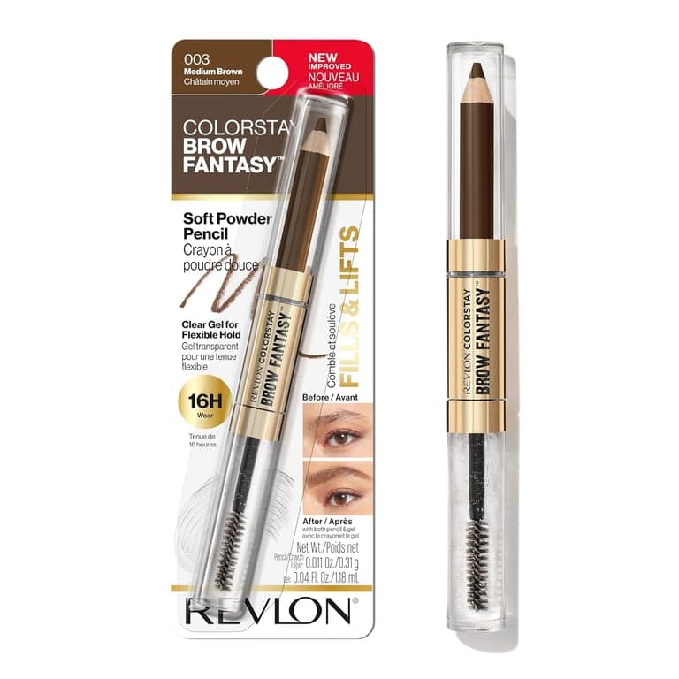 Revlon ColorStay Brow Fantasy Lápiz y Gel, 003 Medium Brown