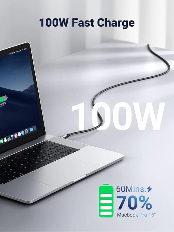 UGREEN Cable USB C de 100W, Carga Rápida Tipo C PD 3.0 Compatible con MacBook, iPhone 16/15 Plus Pro Max, Galaxy S24 S24+ S24 Ultra S23 S22, Pixel 6 7 8 9 XL, 1M - imagen 2