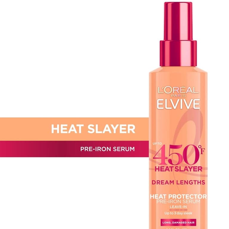 L'Oreal Paris Elvive Dream Lengths Heat Slayer Spray Pre-Planchado sin enjuague, 4.4 oz - vista alternativa