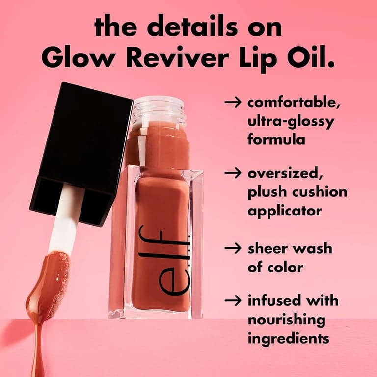 e.l.f. Glow Reviver Lip Oil, Pink Quartz - imagen 4