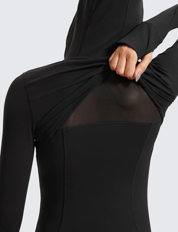 CRZ YOGA Butterluxe Chaquetas con Capucha a la Cadera | Extremadamente Suave, Atlética, Ajuste Delgado, Cremallera Completa, Ventilación de Malla Trasera, Bolsillos Laterales con Cremallera, Agujeros para Pulgares, para Mujer - imagen 3