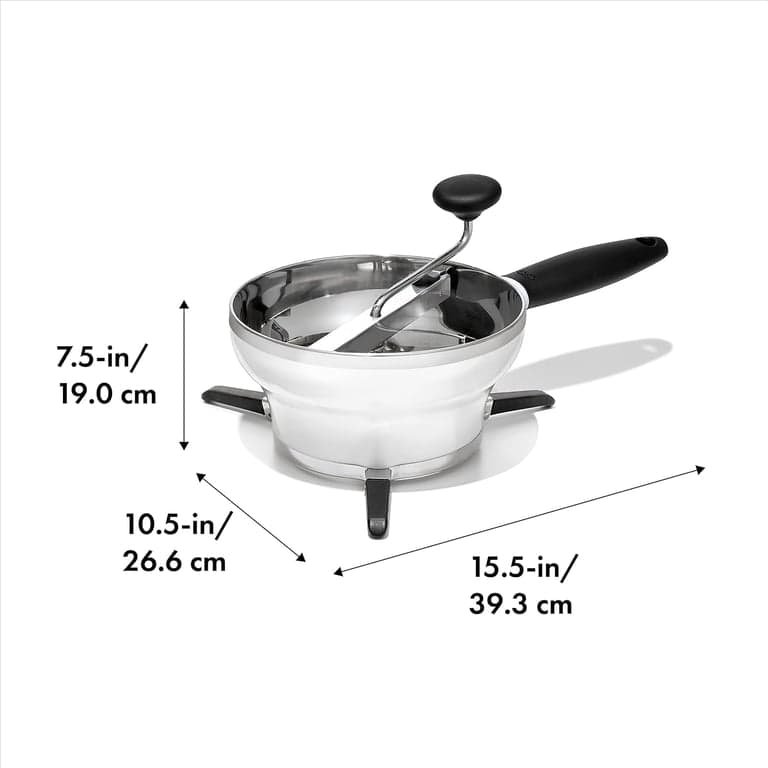 OXO Good Grips Molino de Alimentos de Acero Inoxidable + Prensa de Papas Ajustable 3 en 1 - imagen 2