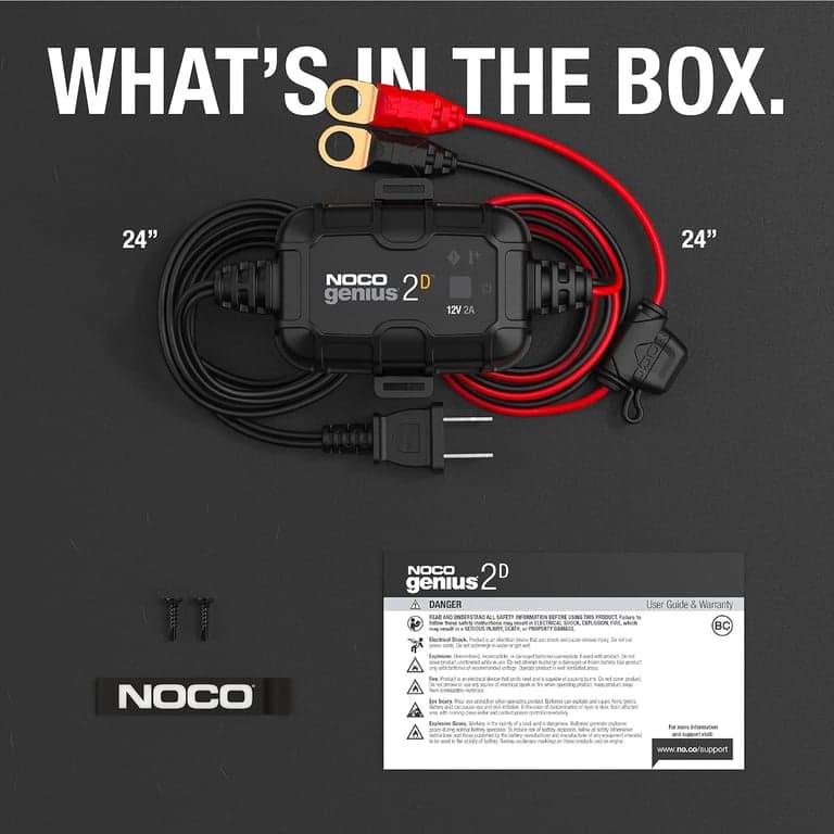NOCO GENIUS2D: Cargador de batería inteligente a bordo de 2A 12V - Mantenedor automático de montaje directo, cargador de goteo y desulfatador con protección contra sobrecarga y compensación de temperatura – para baterías de plomo-ácido | Montaje directo, protección contra sobrecarga, desulfatador, compensación de temperatura, modo forzado, para plomo-ácido (húmedas, gel, AGM, SLA) - imagen 5