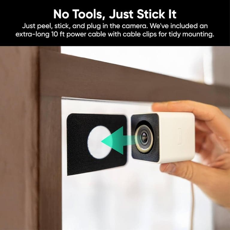 Cámara de ventana WYZE, cámara de seguridad doméstica HD WiFi para interiores, visión nocturna a color mejorada, antirreflejos, detección de movimiento con IA, configuración fácil y rápida, grabación 24/7, funciona con Alexa y Google - imagen 3