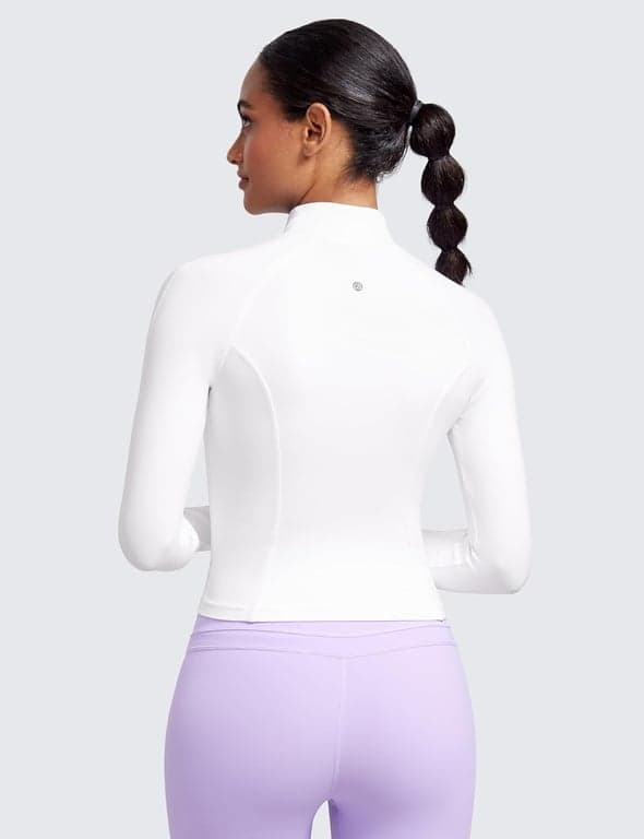 CRZ YOGA Butterluxe Jackets a la Cintura | Extremadamente Suave, Atlética, Ajuste Delgado, Cierre Completo, Bolsillos Laterales, Agujeros para Pulgares, para Mujer - vista alternativa