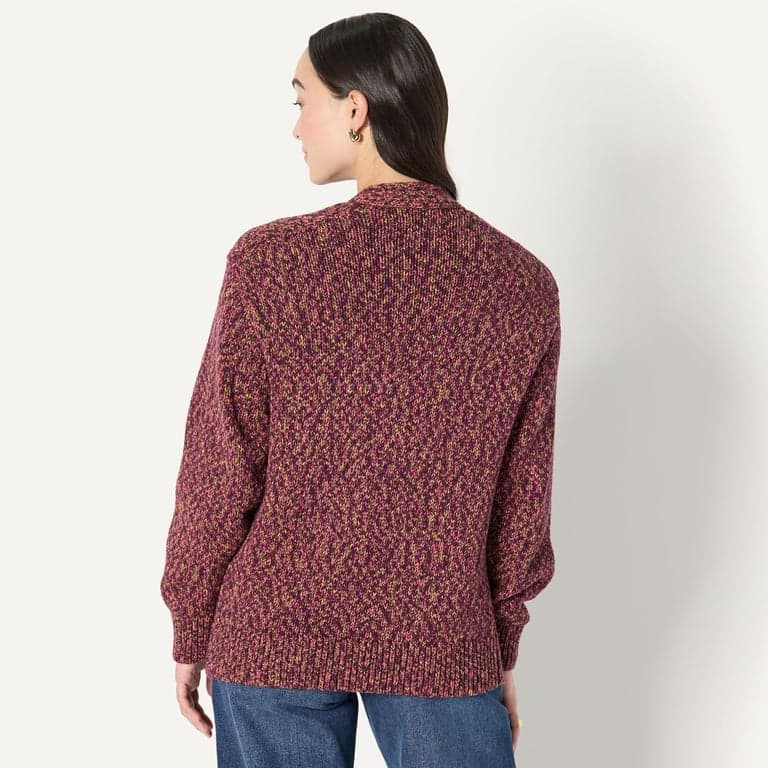 Cárdigan de mezcla de algodón grueso multicolor con botones y cuello en V profundo de corte extragrande para mujer Amazon Essentials - vista alternativa