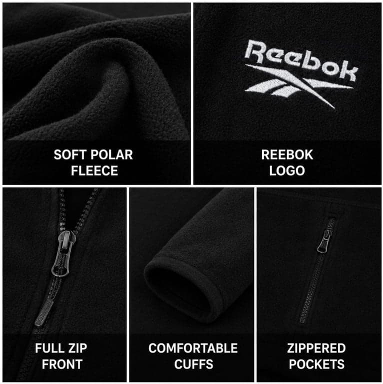 Reebok Womens Fleece Jacket Lightweight Zip-Up Hooded Winter Coat for Women | Super-Soft Plush Lining Feels Great Against Skin, Versatile for Errands or Outdoor Wear, Easy Layer Into Winter - imagen 3