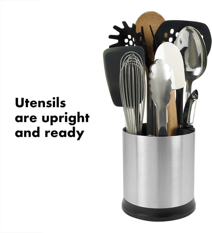 Juego de soporte giratorio de acero inoxidable OXO Good Grips y soporte para utensilios - imagen 3